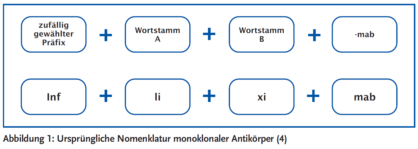 Abbildung 1: Ursprüngliche Nomenklatur monoklonaler Antikörper