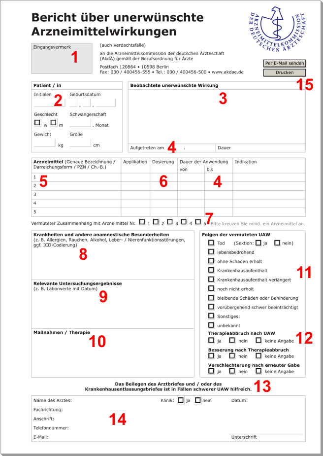 UAW-Berichtsbogen